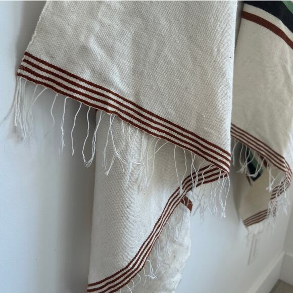 NWOT Lemlem Cream Striped Scarf Shawl Wrap with Suede Tie – 27” x 84” - Picture 5 of 6